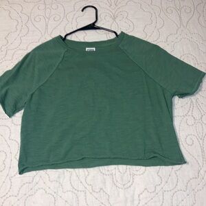 PINK Victoria Secret Green Crop Tee